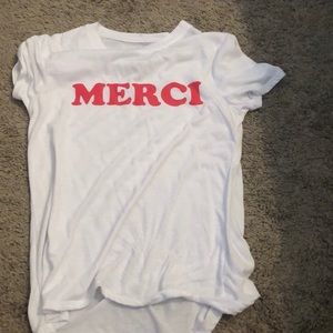 Merci white shirt sleeve top